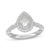 Thumbnail Image 1 of Neil Lane Premiere Pear-Shaped Diamond Double Halo Engagement Ring 1-3/8 ct tw 14K White Gold