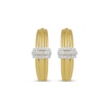 Thumbnail Image 2 of Diamond Three-Row Band Hoop Earrings 1/10 ct tw 10K Yellow Gold