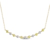 Thumbnail Image 1 of Yellow & White Lab-Grown Diamond Alternating Smile Necklace 1 ct tw 10K Yellow Gold 18"