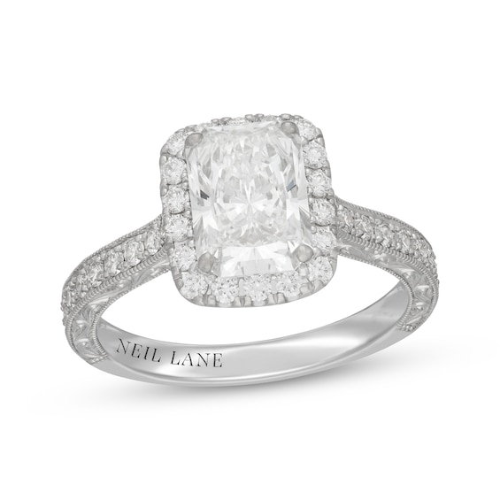 Neil Lane Artistry Radiant-Cut Lab-Grown Diamond Halo Engagement Ring 2-3/4 ct tw 14K White Gold
