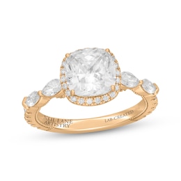 Neil Lane Artistry Cushion-Cut Lab-Grown Diamond Halo Engagement Ring 2-7/8 ct tw 14K Yellow Gold