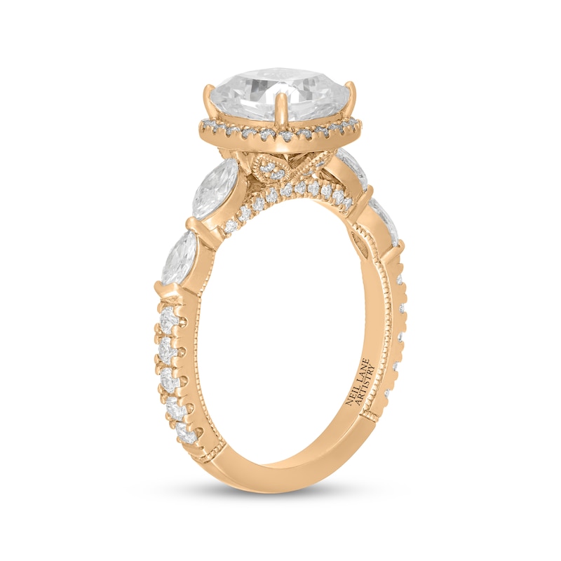Main Image 2 of Neil Lane Artistry Cushion-Cut Lab-Grown Diamond Halo Engagement Ring 2-7/8 ct tw 14K Yellow Gold