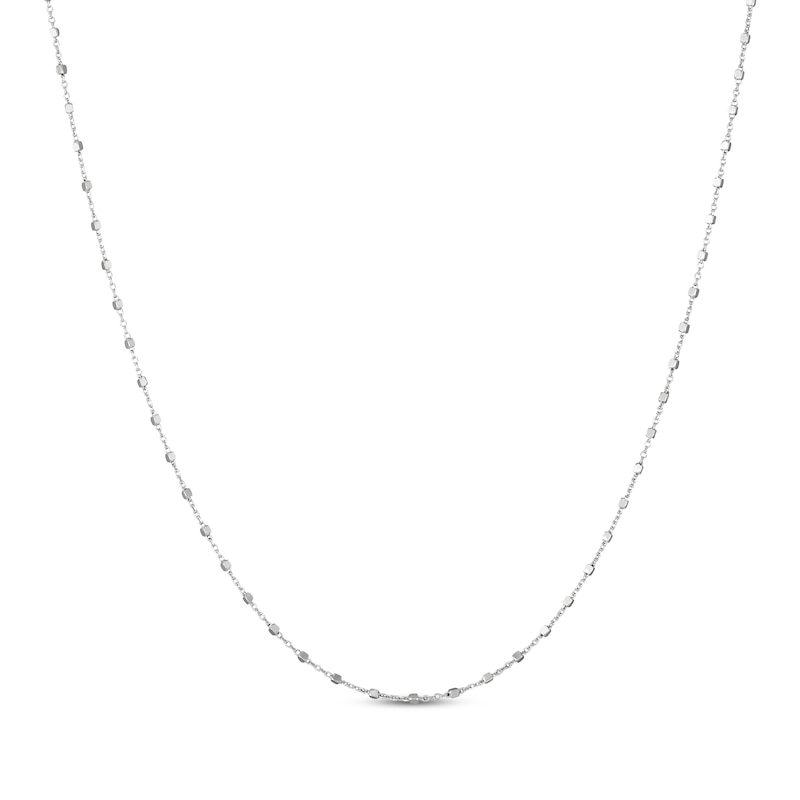 Main Image 1 of 1.1mm Bead Station Cable Chain Necklace Solid Sterling Silver 18"