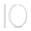 Thumbnail Image 1 of Diamond Oval Hoop Earrings 2 ct tw 10K White Gold
