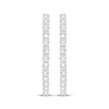 Thumbnail Image 2 of Diamond Oval Hoop Earrings 2 ct tw 10K White Gold