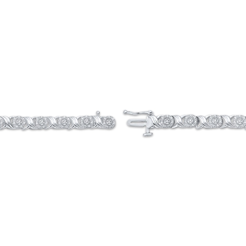 Main Image 3 of Diamond "XO" Link Bracelet 1/2 ct tw Sterling Silver 7"