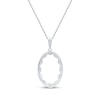 Thumbnail Image 3 of Diamond Oval Scalloped Frame Necklace 1/6 ct tw 10K White Gold 18"