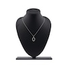 Thumbnail Image 6 of Diamond Oval Scalloped Frame Necklace 1/6 ct tw 10K White Gold 18"