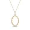 Thumbnail Image 1 of Diamond Oval Scalloped Frame Necklace 1/6 ct tw 10K Yellow Gold 18&quot;