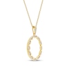 Thumbnail Image 2 of Diamond Oval Scalloped Frame Necklace 1/6 ct tw 10K Yellow Gold 18&quot;