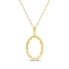 Thumbnail Image 3 of Diamond Oval Scalloped Frame Necklace 1/6 ct tw 10K Yellow Gold 18&quot;