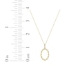 Thumbnail Image 7 of Diamond Oval Scalloped Frame Necklace 1/6 ct tw 10K Yellow Gold 18&quot;