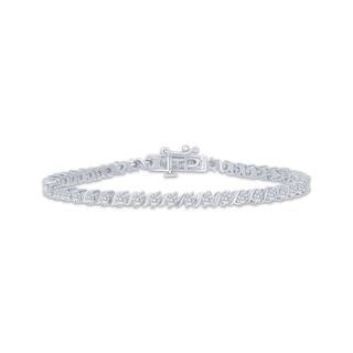 Diamond S-Link Bracelet 1/4 ct tw Sterling Silver 7.25"