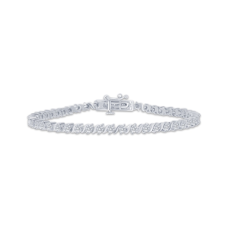 Main Image 1 of Diamond S-Link Bracelet 1/4 ct tw Sterling Silver 7.25&quot;