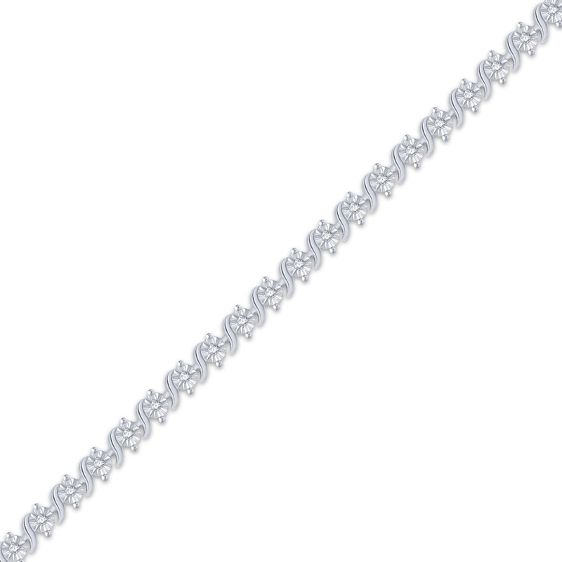 Main Image 2 of Diamond S-Link Bracelet 1/4 ct tw Sterling Silver 7.25&quot;