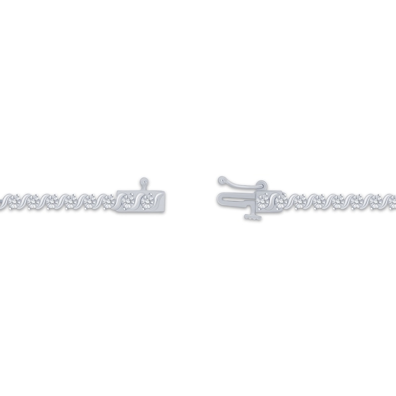 Main Image 3 of Diamond S-Link Bracelet 1/4 ct tw Sterling Silver 7.25&quot;