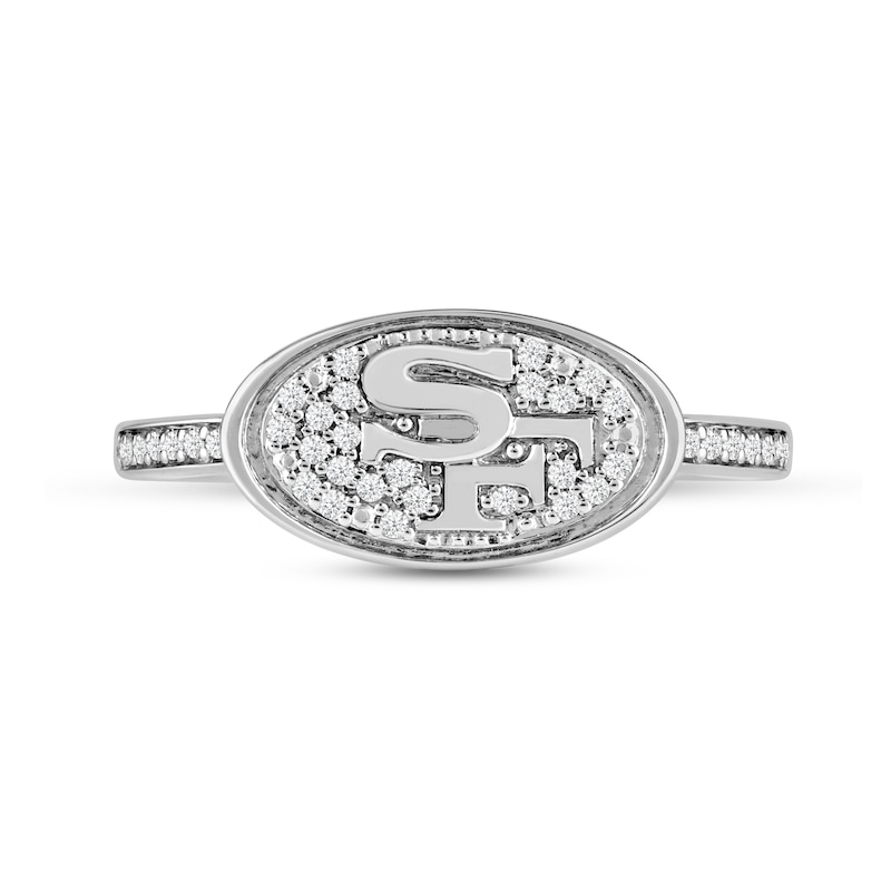 Main Image 2 of True Fans San Francisco 49ers 1/15 ct tw Diamond Ring Sterling Silver