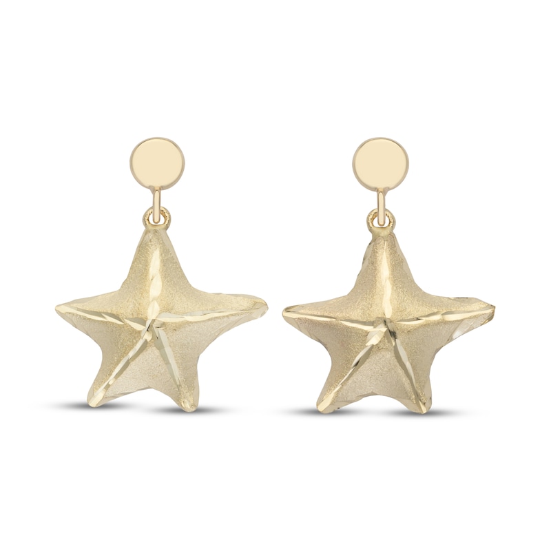 Main Image 2 of Starfish Dangle Earrings 14K Yellow Gold