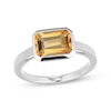 Thumbnail Image 1 of STUDIO BY KAY Emerald-Cut Citrine Bezel-Set Solitaire Ring Sterling Silver