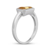 Thumbnail Image 2 of STUDIO BY KAY Emerald-Cut Citrine Bezel-Set Solitaire Ring Sterling Silver