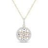 Thumbnail Image 1 of Oval-Cut Morganite & White Lab-Created Sapphire Necklace 10K Yellow Gold 18"