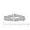 Thumbnail Image 4 of Oval-Cut White Lab-Created Sapphire Three-Row Bracelet Sterling Silver 7.5"