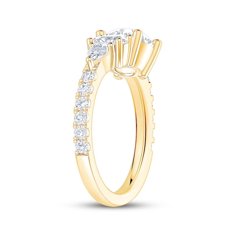 Main Image 2 of Now + Forever Round-Cut, Oval-Cut & Pear-Shaped Lab-Grown Diamond Engagement Ring 2-1/5 ct tw 14K Yellow Gold