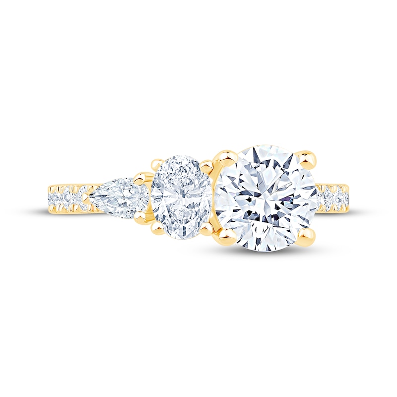 Main Image 3 of Now + Forever Round-Cut, Oval-Cut & Pear-Shaped Lab-Grown Diamond Engagement Ring 2-1/5 ct tw 14K Yellow Gold