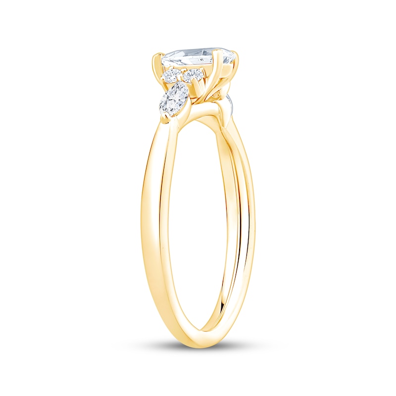Main Image 2 of Now + Forever Lab-Grown Diamonds Pear-Shaped Engagement Ring 3/4 ct tw 14K Yellow Gold