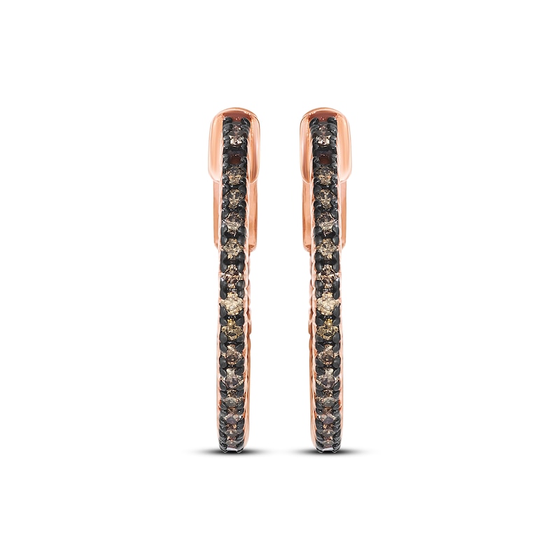 Main Image 2 of Le Vian Chocolate Diamond Inside-Out Hoop Earrings 1/2 ct tw 14K Strawberry Gold