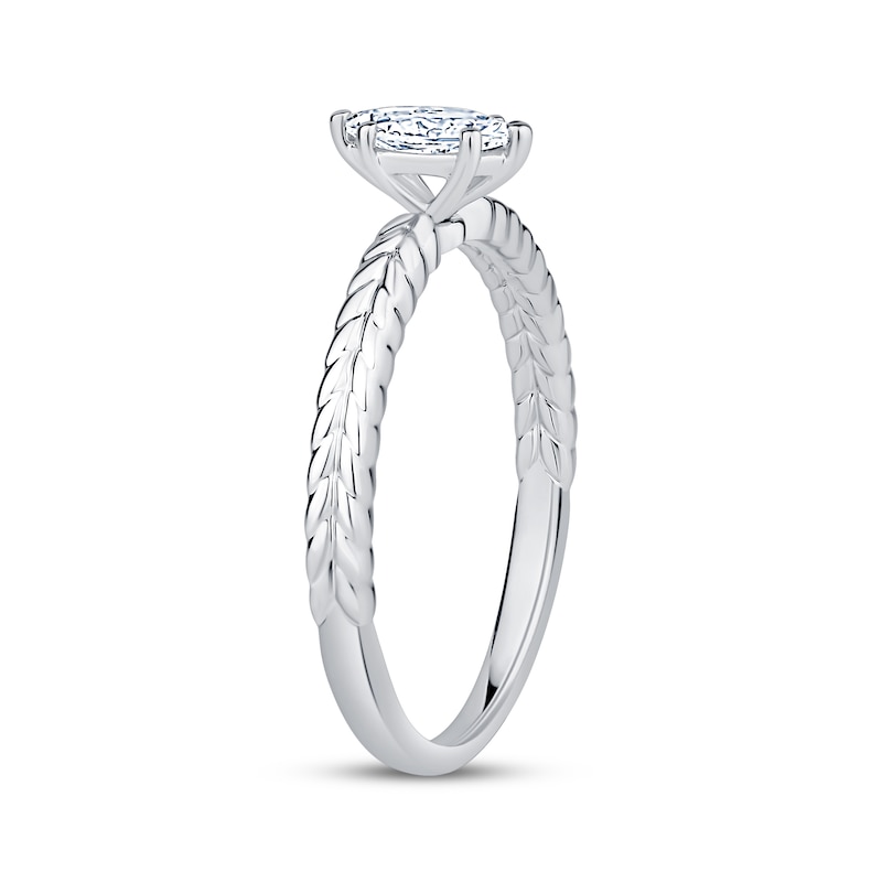 Main Image 2 of Now + Forever Marquise-Cut Diamond Solitaire Braided Shank Engagement Ring 1/4 ct tw 10K White Gold (I/I1)