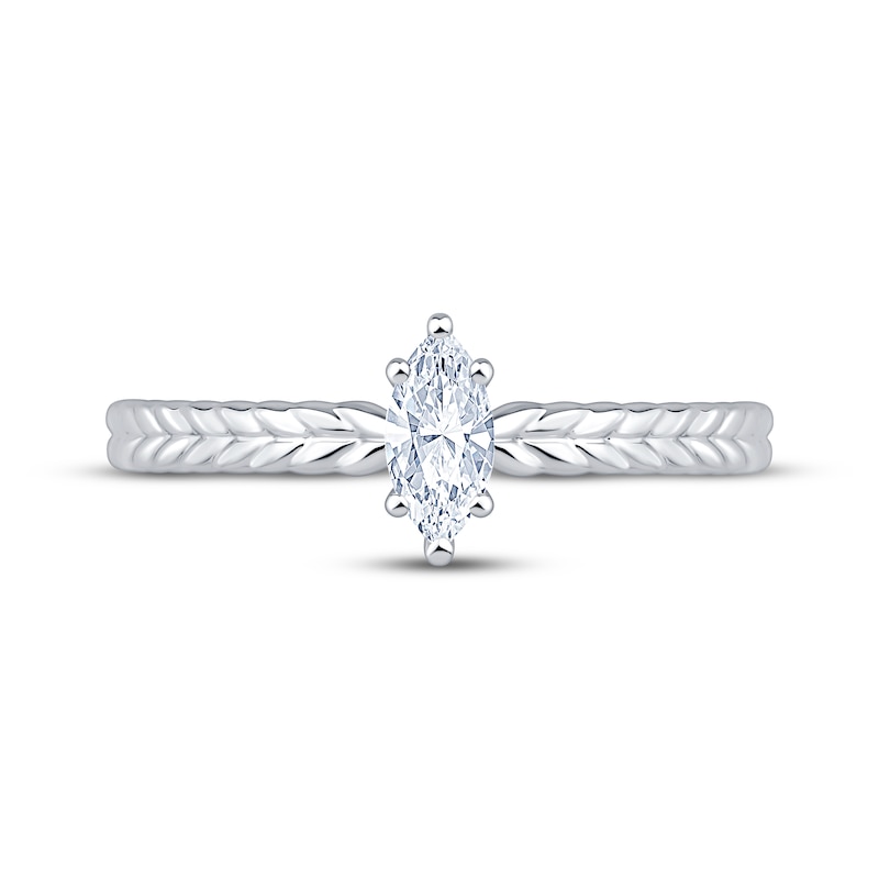 Main Image 3 of Now + Forever Marquise-Cut Diamond Solitaire Braided Shank Engagement Ring 1/4 ct tw 10K White Gold (I/I1)