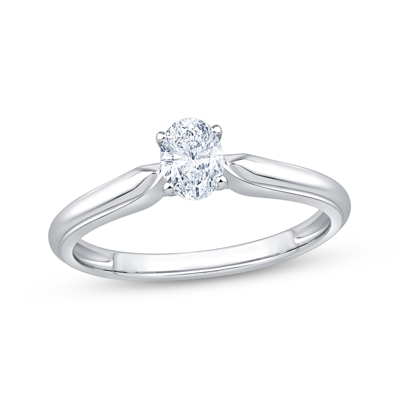 Main Image 1 of Now + Forever Oval-Cut Diamond Solitaire Engagement Ring 1/3 ct tw 10K White Gold (I/I1)