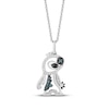 Thumbnail Image 1 of Disney Treasures Lilo & Stitch London Blue Topaz & Diamond Necklace 1/15 ct tw Sterling Silver 19"