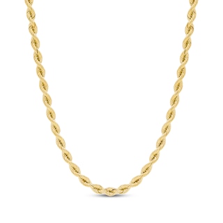 2.5mm Silk Rope Chain Necklace Solid 10K Yellow Gold 20"