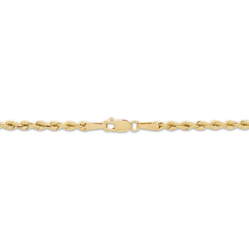 Main Image 3 of 2.5mm Silk Rope Chain Necklace Solid 10K Yellow Gold 20"