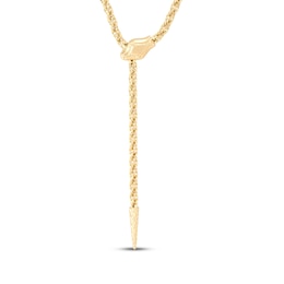 3mm Snake Lariat Fancy Chain Necklace Hollow 10K Yellow Gold 18"