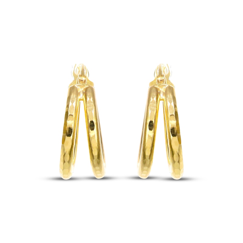 Main Image 2 of Split Hoop Earrings Hollow 10K Yellow Gold