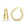 Thumbnail Image 3 of Split Hoop Earrings Hollow 10K Yellow Gold