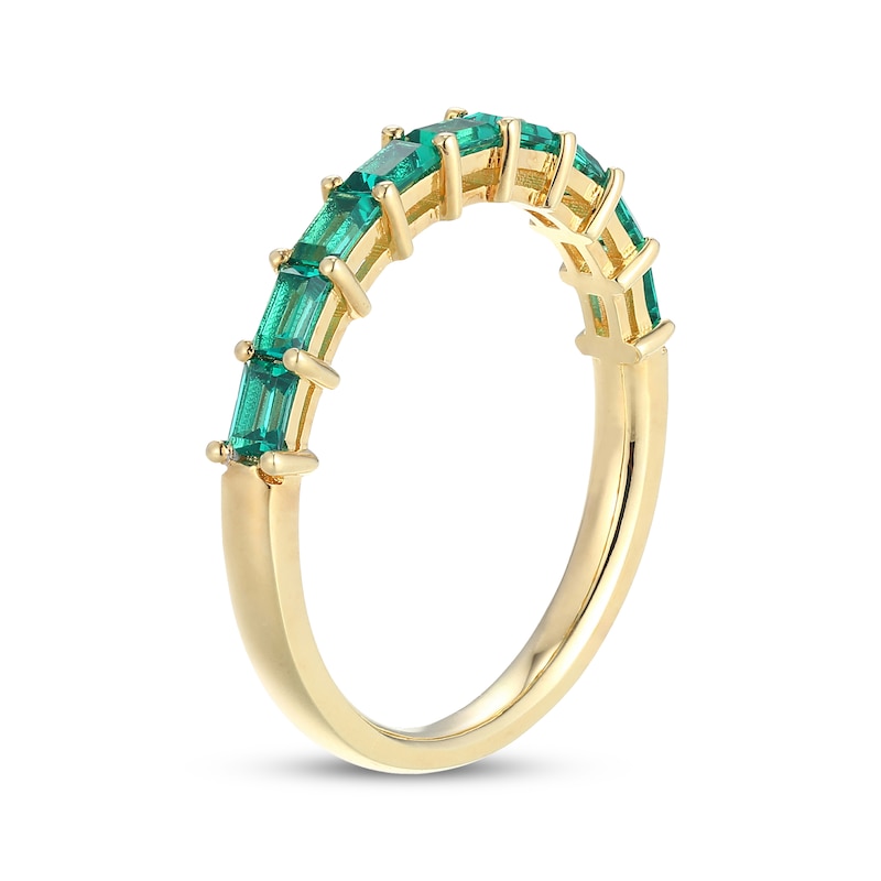 Main Image 2 of STUDIO BY KAY Baguette-Cut Lab-Created Emerald Stackable Ring 24K Yellow Gold Vermeil Sterling Silver
