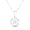 Thumbnail Image 1 of Unstoppable Love Lab-Grown Diamond Halo Necklace 1/4 ct tw 10K White Gold 19"