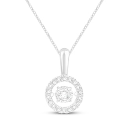 Unstoppable Love Lab-Grown Diamond Halo Necklace 1/4 ct tw 10K White Gold 19"