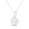 Thumbnail Image 2 of Unstoppable Love Lab-Grown Diamond Halo Necklace 1/4 ct tw 10K White Gold 19"