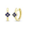 Thumbnail Image 1 of STUDIO BY KAY Blue Lab-Created Sapphire Clover Hoop Earrings 24K Yellow Gold Vermeil Sterling Silver