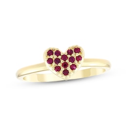 STUDIO BY KAY Lab-Created Ruby Heart Ring 24K Yellow Gold Vermeil Sterling Silver