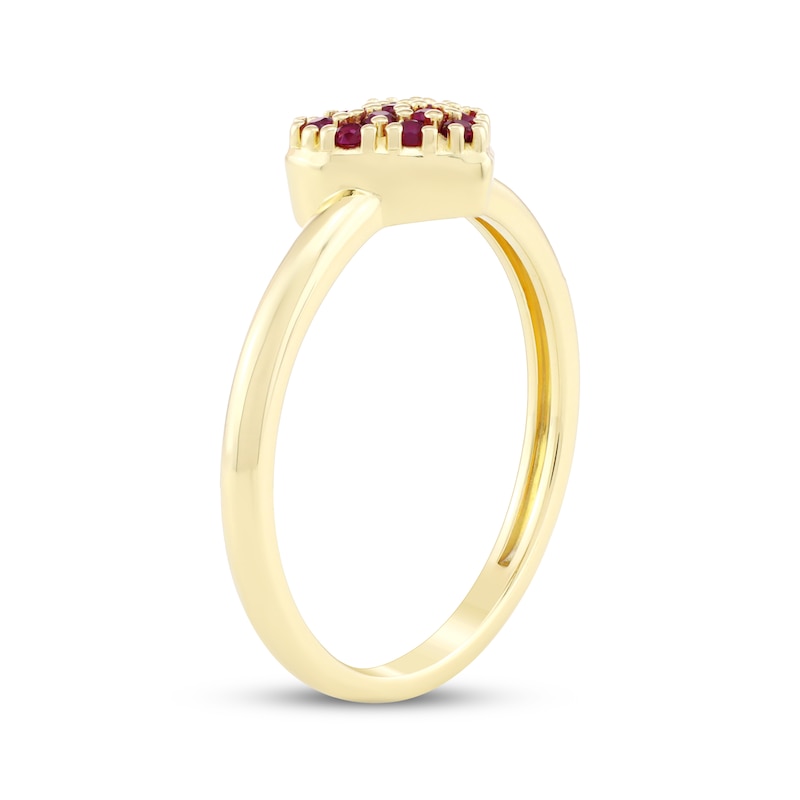 Main Image 2 of STUDIO BY KAY Lab-Created Ruby Heart Ring 24K Yellow Gold Vermeil Sterling Silver