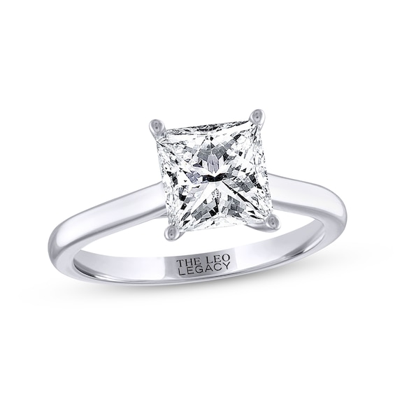 THE LEO Legacy Lab-Grown Diamond Princess-Cut Solitaire Engagement Ring 2 ct tw 14K White Gold