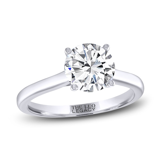THE LEO Legacy Lab-Grown Diamond Solitaire Round-Cut Engagement Ring 3 ct tw 14K White Gold