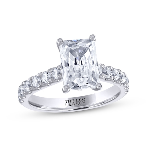 THE LEO Legacy Lab-Grown Diamond Emerald-Cut Engagement Ring 3-1/2 c tw 14K White Gold
