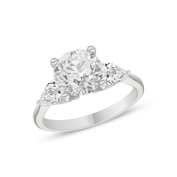 Now + Forever Three-Stone Lab-Grown Diamond Engagement Ring Setting 7/8 ct tw 14K White Gold